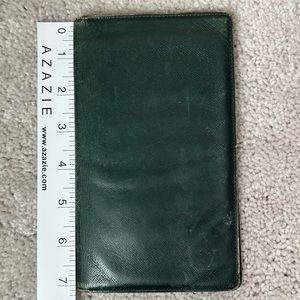 Louis Vuitton Vertical Green Taiga Leather Wallet & checkbook / passport holder